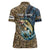 Personalized Walleye Splash Women Polo Shirt Camo Reeds and Night Forest Fishing Theme - Wonder Print Shop