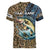 Personalized Walleye Splash Women V-Neck T-Shirt Camo Reeds and Night Forest Fishing Theme - Wonder Print Shop