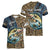 Personalized Walleye Splash Women V-Neck T-Shirt Camo Reeds and Night Forest Fishing Theme - Wonder Print Shop