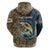 Personalized Walleye Splash Zip Hoodie Camo Reeds and Night Forest Fishing Theme - Wonder Print Shop