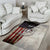 Personalized Distressed American Flag Bass Fishing Area Rug Hooked Fish and Rustic Vintage Theme - Wonder Print Shop