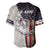 Personalized Distressed American Flag Bass Fishing Baseball Jersey Hooked Fish and Rustic Vintage Theme - Wonder Print Shop