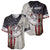 Personalized Distressed American Flag Bass Fishing Baseball Jersey Hooked Fish and Rustic Vintage Theme - Wonder Print Shop