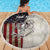 Personalized Distressed American Flag Bass Fishing Beach Blanket Hooked Fish and Rustic Vintage Theme - Wonder Print Shop