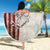 Personalized Distressed American Flag Bass Fishing Beach Blanket Hooked Fish and Rustic Vintage Theme - Wonder Print Shop