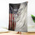 Personalized Distressed American Flag Bass Fishing Blanket Hooked Fish and Rustic Vintage Theme - Wonder Print Shop