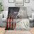 Personalized Distressed American Flag Bass Fishing Blanket Hooked Fish and Rustic Vintage Theme - Wonder Print Shop