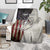 Personalized Distressed American Flag Bass Fishing Blanket Hooked Fish and Rustic Vintage Theme - Wonder Print Shop