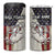Personalized Distressed American Flag Bass Fishing 4 in 1 Can Cooler Tumbler Hooked Fish and Rustic Vintage Theme - Wonder Print Shop