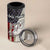 Personalized Distressed American Flag Bass Fishing 4 in 1 Can Cooler Tumbler Hooked Fish and Rustic Vintage Theme - Wonder Print Shop