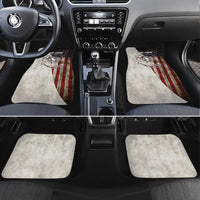 Personalized Distressed American Flag Bass Fishing Car Mats Hooked Fish and Rustic Vintage Theme - Wonder Print Shop