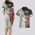 Personalized Distressed American Flag Bass Fishing Couples Matching Long Sleeve Bodycon Dress and Hawaiian Shirt Hooked Fish and Rustic Vintage Theme - Wonder Print Shop