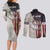 Personalized Distressed American Flag Bass Fishing Couples Matching Long Sleeve Bodycon Dress and Long Sleeve Button Shirt Hooked Fish and Rustic Vintage Theme - Wonder Print Shop