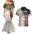 Personalized Distressed American Flag Bass Fishing Couples Matching Mermaid Dress and Hawaiian Shirt Hooked Fish and Rustic Vintage Theme - Wonder Print Shop