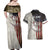 Personalized Distressed American Flag Bass Fishing Couples Matching Off Shoulder Maxi Dress and Hawaiian Shirt Hooked Fish and Rustic Vintage Theme - Wonder Print Shop