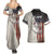 Personalized Distressed American Flag Bass Fishing Couples Matching Summer Maxi Dress and Hawaiian Shirt Hooked Fish and Rustic Vintage Theme - Wonder Print Shop