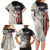 Personalized Distressed American Flag Bass Fishing Family Matching Long Sleeve Bodycon Dress and Hawaiian Shirt Hooked Fish and Rustic Vintage Theme - Wonder Print Shop