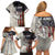 Personalized Distressed American Flag Bass Fishing Family Matching Off Shoulder Short Dress and Hawaiian Shirt Hooked Fish and Rustic Vintage Theme - Wonder Print Shop