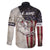 Personalized Distressed American Flag Bass Fishing Family Matching Puletasi and Hawaiian Shirt Hooked Fish and Rustic Vintage Theme - Wonder Print Shop