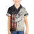 Personalized Distressed American Flag Bass Fishing Family Matching Puletasi and Hawaiian Shirt Hooked Fish and Rustic Vintage Theme - Wonder Print Shop
