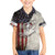 Personalized Distressed American Flag Bass Fishing Family Matching Short Sleeve Bodycon Dress and Hawaiian Shirt Hooked Fish and Rustic Vintage Theme - Wonder Print Shop