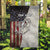 Personalized Distressed American Flag Bass Fishing Garden Flag Hooked Fish and Rustic Vintage Theme - Wonder Print Shop