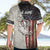 Personalized Distressed American Flag Bass Fishing Hawaiian Shirt Hooked Fish and Rustic Vintage Theme - Wonder Print Shop