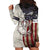 Personalized Distressed American Flag Bass Fishing Hoodie Dress Hooked Fish and Rustic Vintage Theme - Wonder Print Shop