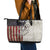 Personalized Distressed American Flag Bass Fishing Leather Tote Bag Hooked Fish and Rustic Vintage Theme - Wonder Print Shop