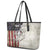 Personalized Distressed American Flag Bass Fishing Leather Tote Bag Hooked Fish and Rustic Vintage Theme - Wonder Print Shop