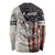 Personalized Distressed American Flag Bass Fishing Long Sleeve Shirt Hooked Fish and Rustic Vintage Theme - Wonder Print Shop