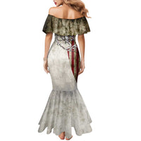 Personalized Distressed American Flag Bass Fishing Mermaid Dress Hooked Fish and Rustic Vintage Theme - Wonder Print Shop