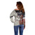 Personalized Distressed American Flag Bass Fishing Off Shoulder Sweater Hooked Fish and Rustic Vintage Theme - Wonder Print Shop