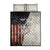 Personalized Distressed American Flag Bass Fishing Quilt Bed Set Hooked Fish and Rustic Vintage Theme - Wonder Print Shop