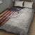 Personalized Distressed American Flag Bass Fishing Quilt Bed Set Hooked Fish and Rustic Vintage Theme - Wonder Print Shop