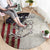 Personalized Distressed American Flag Bass Fishing Round Carpet Hooked Fish and Rustic Vintage Theme - Wonder Print Shop