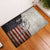 Personalized Distressed American Flag Bass Fishing Rubber Doormat Hooked Fish and Rustic Vintage Theme - Wonder Print Shop