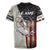 Personalized Distressed American Flag Bass Fishing Rugby Jersey Hooked Fish and Rustic Vintage Theme - Wonder Print Shop