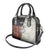 Personalized Distressed American Flag Bass Fishing Shoulder Handbag Hooked Fish and Rustic Vintage Theme - Wonder Print Shop