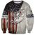 Personalized Distressed American Flag Bass Fishing Sweatshirt Hooked Fish and Rustic Vintage Theme - Wonder Print Shop