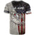 Personalized Distressed American Flag Bass Fishing T Shirt Hooked Fish and Rustic Vintage Theme - Wonder Print Shop
