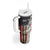 Personalized Distressed American Flag Bass Fishing Tumbler With Handle Hooked Fish and Rustic Vintage Theme - Wonder Print Shop