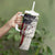 Personalized Distressed American Flag Bass Fishing Tumbler With Handle Hooked Fish and Rustic Vintage Theme - Wonder Print Shop