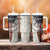 Personalized Distressed American Flag Bass Fishing Tumbler With Handle Hooked Fish and Rustic Vintage Theme - Wonder Print Shop