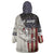 Personalized Distressed American Flag Bass Fishing Wearable Blanket Hoodie Hooked Fish and Rustic Vintage Theme - Wonder Print Shop