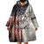 Personalized Distressed American Flag Bass Fishing Wearable Blanket Hoodie Hooked Fish and Rustic Vintage Theme - Wonder Print Shop
