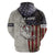 Personalized Distressed American Flag Bass Fishing Zip Hoodie Hooked Fish and Rustic Vintage Theme - Wonder Print Shop