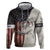 Personalized Distressed American Flag Bass Fishing Zip Hoodie Hooked Fish and Rustic Vintage Theme - Wonder Print Shop
