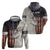 Personalized Distressed American Flag Bass Fishing Zip Hoodie Hooked Fish and Rustic Vintage Theme - Wonder Print Shop
