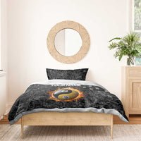Personalized Yin Yang Billiards Bedding Set 8 Ball and 9 Ball in Fiery Black Camo Pattern - Wonder Print Shop